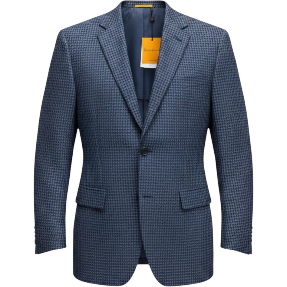 Hickey Freeman Mens 40R Blue Black Houndstooth Sport Coat Blazer NWT $395